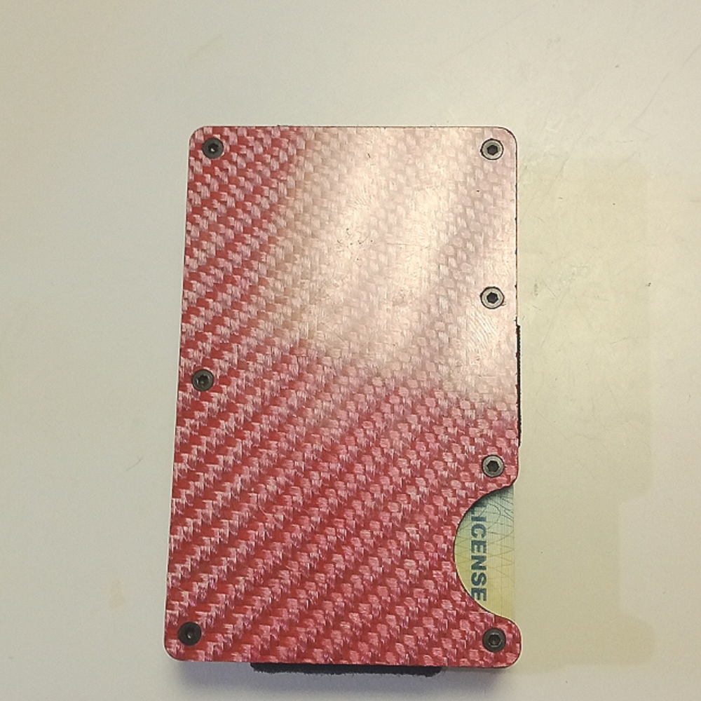 (New) Pink Carbon Fiber Wallet RFID Blocking Authentic Carbon Fiber Wallet - Picture 3 of 7
